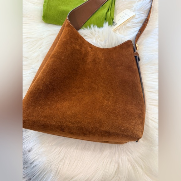 💯 Tory Burch Small Romy Suede Hobo - Picture 6 of 11